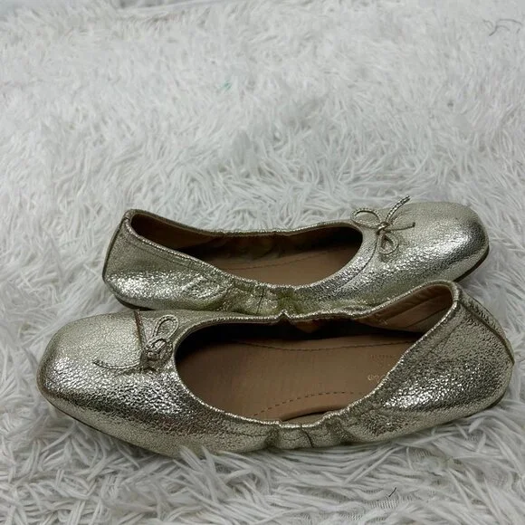 Seychelles Ballet Breathless Flats Womens 9 Gold Balletcore Comfort Casual Shoes - Picture 6 of 9